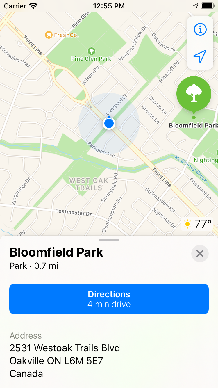 picture of google maps tapping marker feature